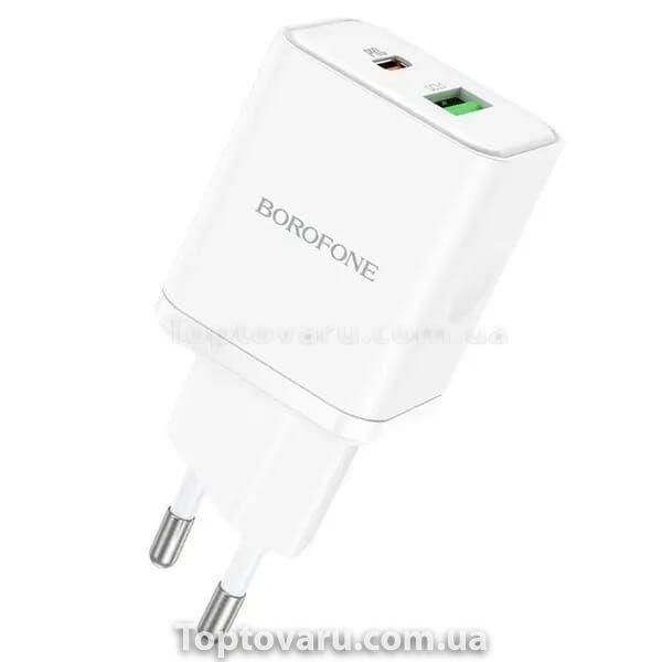 Адаптер Type-C+USB 5.0V-3.0A BN7 Borofone Білий 12391 фото