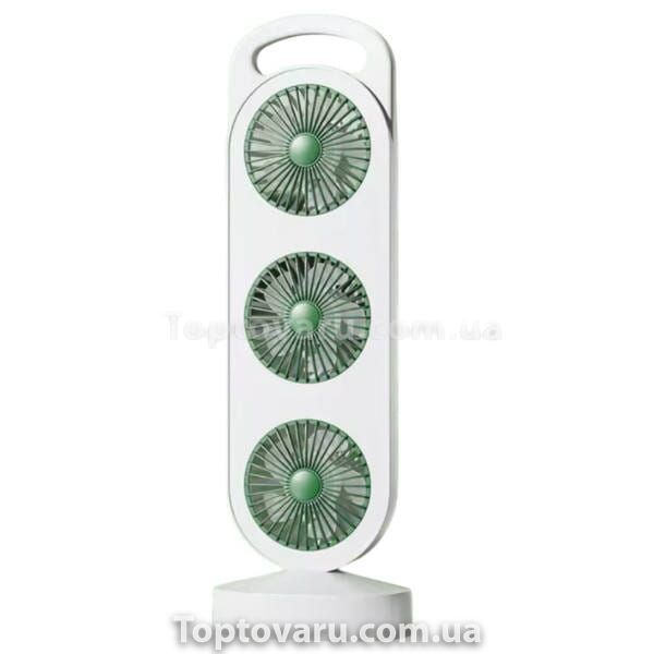 Вентилятор тройной аккумуляторный Three head fan LY-856 Белый 26067 фото