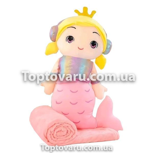 Игрушка-подушка Русалка с пледом 3 в 1 Розовый 7055 фото