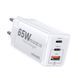 Зарядний пристрій Usams US-CC110 T33 65W 3 Ports GaN Mini Fast Charger Біле 31751 фото 1