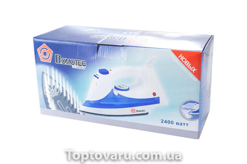 Утюг с керамической подошвой Domotec DT-1128 голубой 3078 фото