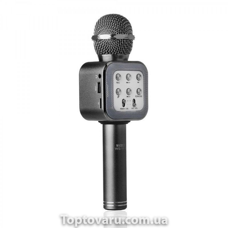 Караоке мікрофон bluetooth WS-1818 Black + Чохол 1068 фото