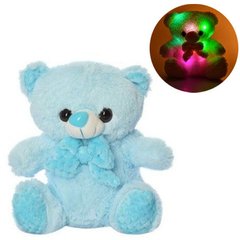 Плюшевий світиться ведмедик Тедді 30 см Блакитний 7892 фото