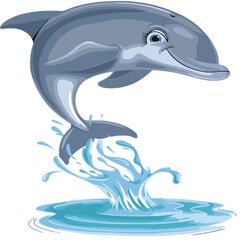 Картина за номерами Strateg ПРЕМІУМ Дельфін з лаком розміром 30х30 см ES055 ES055-00002 фото