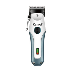 Машинка для стрижки волосся, бездротовий електричний триммер для бороди та волосся KEMEI KM-2621 Сіра 12421 фото