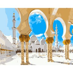 Картина за номерами Strateg ПРЕМІУМ Білосніжна мечеть розміром 40х50 см (DY113) DY113-00002 фото