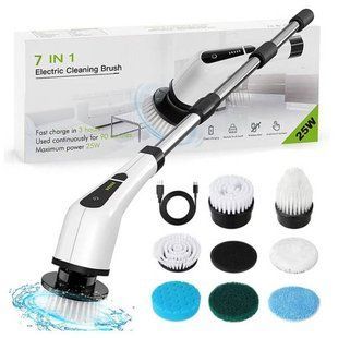 Щітка для збирання електрична 7в1 Cleaning Brush Біла 19661 фото