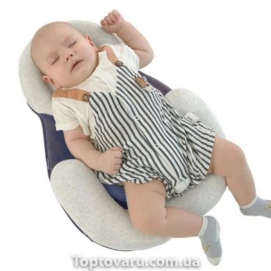 Подушка для новонароджених Baby Sleep Positioner Синя 2382 фото