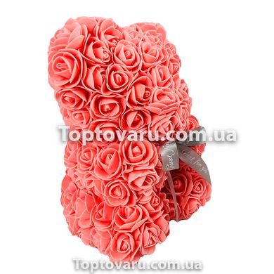 Мишка з 3D троянд Zupo Crafts 25 см пудровим 3746 фото