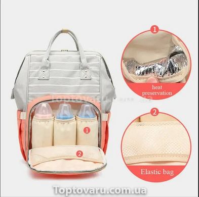 Рюкзак для мам Living Traveling Share Сірий у смужку 14484 фото