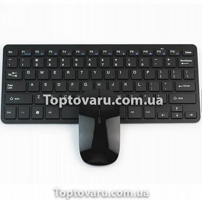 Беспроводный комплект клавиатура и мышка (Ultra-thin) Черная 6871 фото