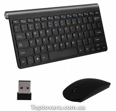 Безпровідний комплект клавіатура і мишка (Ultra-thin) Чорна 6871 фото