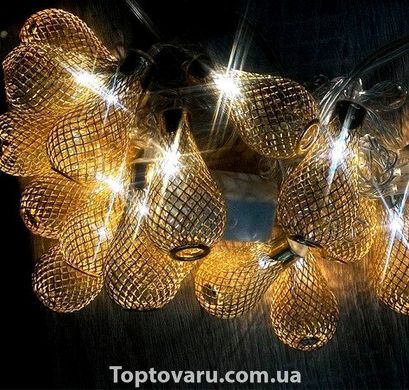 Гирлянда Китайский фонарик Золото LED 20 NEW фото