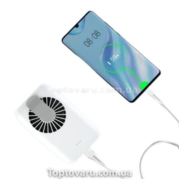 Вентилятор портативный подвесной с клипсой аккумуляторный USB Белый 26454 фото