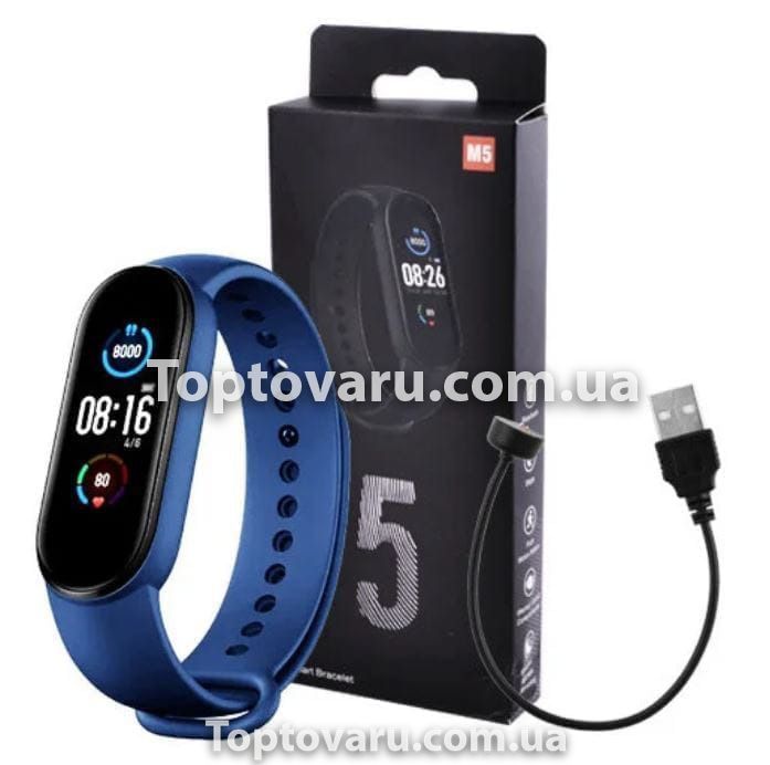 Фітнес браслет M5 Band Smart Watch Bluetooth Синій 3797 фото
