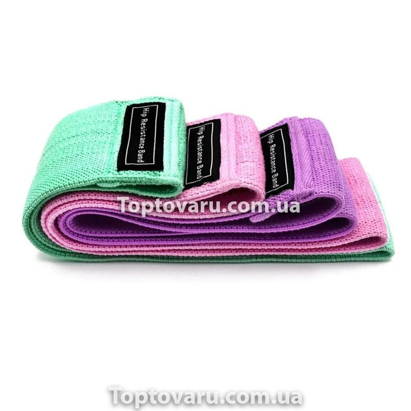 Набор тканевых фитнес резинок (ленточных эспандеров) Hip Resistance Bands 4682 фото