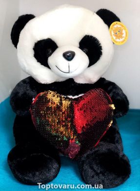 Плюшевый мишка Панда с сердцем в подарочной упаковке р-р M 1645 фото