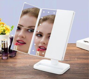 Косметическое складное зеркало Led Mirror с LED подсветкой white 485 фото