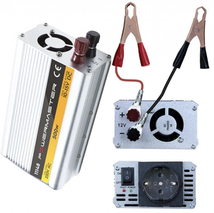 Инвертор автомобильный PowerMaster 12V-220V 500W 9525 фото