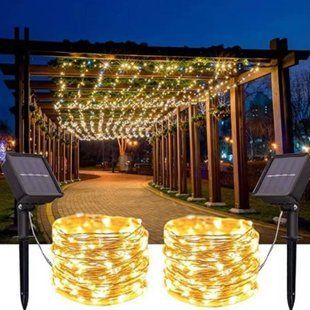 Світлодіодна гірлянда 12м 100LED RGB (живлення від сонячної панелі) Теплий білий 20746 фото
