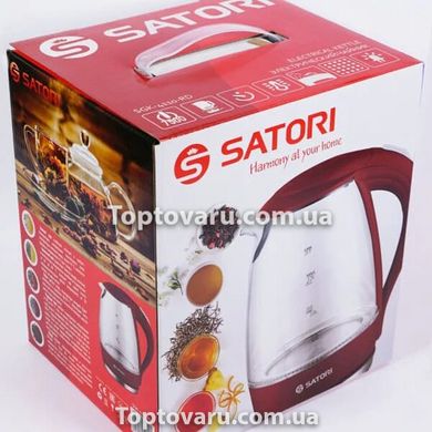 Электрочайник стеклянный с подсветкой SATORI SGK-4110-RD 2000 Вт 1.7 л Бордовый 8336 фото