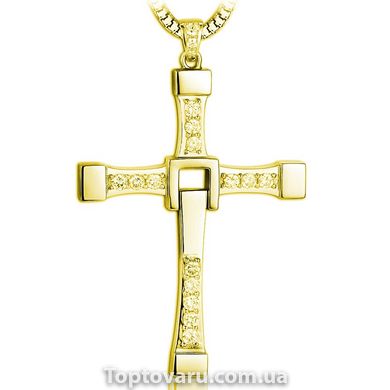 Крест Доминика Торетто с цепочкой Золотистый 1357 фото