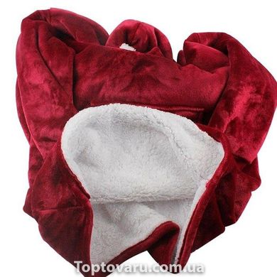 Толстовка-плед с капюшоном Huggle Hoodie красный 1121 фото