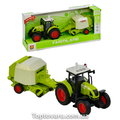 Іграшка Трактор із причепом зі звуковими та світловими ефектами Farmland Зелений 15308 фото