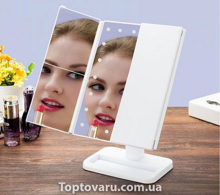 Косметичне складне дзеркало Led Mirror з LED підсвічуванням white 485 фото