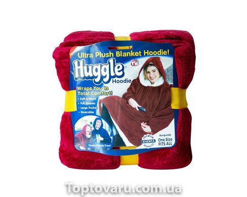 Толстовка-плед с капюшоном Huggle Hoodie красный 1121 фото