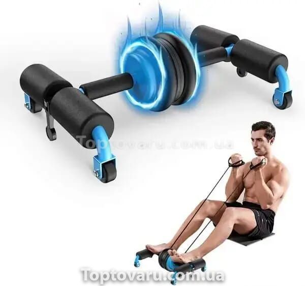 Универсальный тренажер для дома Multifunction Abdominal Wheel Черный 10735 фото