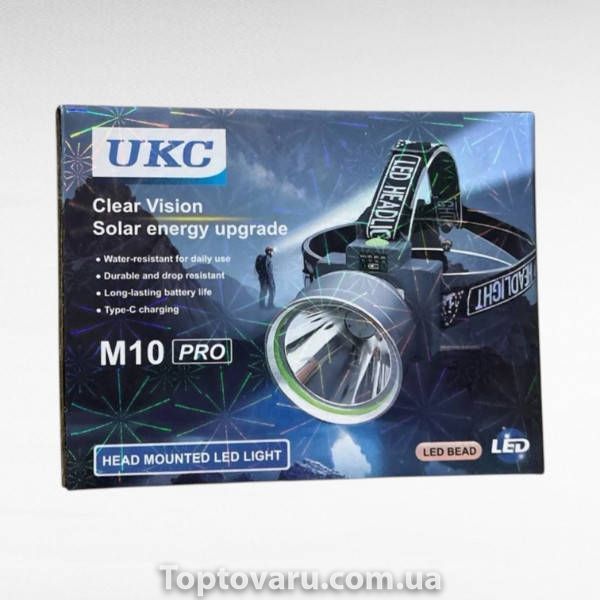 Фонарь налобный аккумуляторный UKC M10 pro Серый 37071 фото