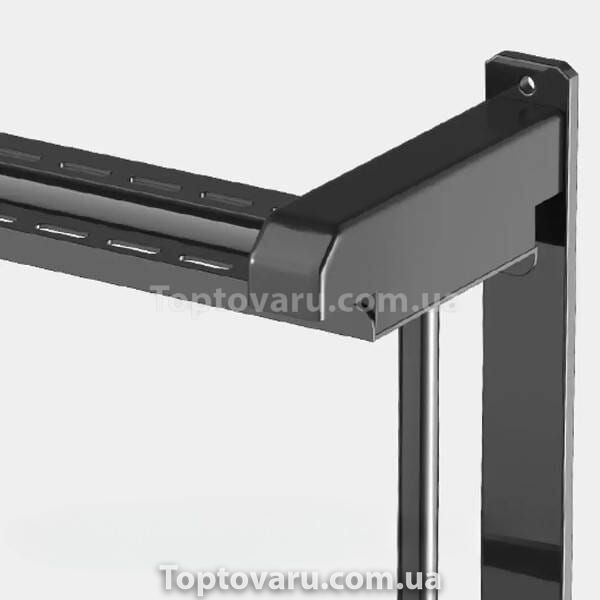 Настінна полиця для ванної кімнати металева 40*15*16см SKLM-9 Чорна 23628 фото