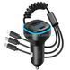 FM модулятор + автомобільний зарядний пристрій з кабелем XO BCC07 Smart Bluetooth MP3 Car Charger + One Drag Three Data Cable 32037 фото 2