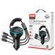 FM модулятор + автомобільний зарядний пристрій з кабелем XO BCC07 Smart Bluetooth MP3 Car Charger + One Drag Three Data Cable 32037 фото 1