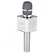 Портативный беспроводной микрофон караоке Q7 + чехол Серебристый NEW фото 3