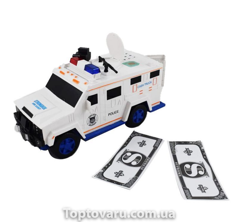 Машинка копилка с кодовым замком и отпечатком Cash Truck Белая 4056 фото