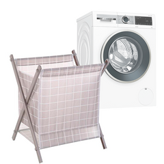 Складная корзина для белья Laundry Storage Basket в клеточку 8961 фото