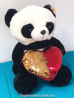 Плюшевий ведмедик Панда з серцем в подарунковій упаковці р-р L 1646 фото