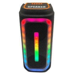 Колонка портативная аккумуляторная с подсветкой 38*16*15,5 см E4107 BT Черная 23027 фото