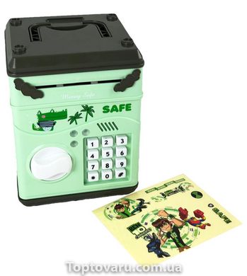 Детский сейф-копилка piggy bank с кодовым замком зеленый + Подарок 3200 фото