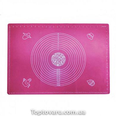 Кондитерский силиконовый коврик для раскатки теста 50 на 70см Розовый 7279 фото