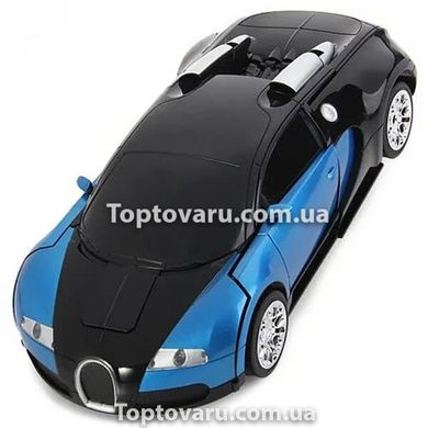 Машинка Трансформер Bugatti Car Robot Size 1:14 Синя 7557 фото