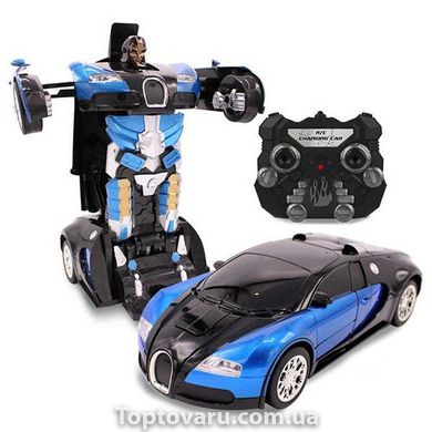 Машинка Трансформер Bugatti Robot Car Size 1:14 Синяя 7557 фото