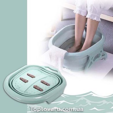 Складная ванночка массажер для массажа ног с роликами Бирюзовая 2941 фото