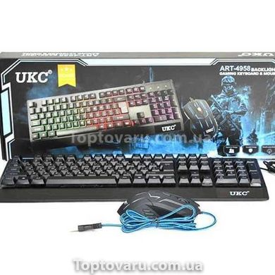 Ігрова клавіатура з підсвіткою та мишкою UKC 4958 10569 фото