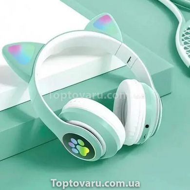 Бездротові навушники Bluetooth з котячими вушками STN-28 Зелені 11325 фото