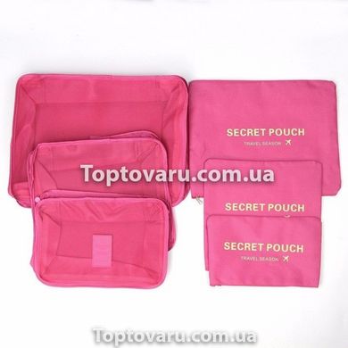 Організатор дорожнього комплекту 6шт Travel Organiser Kit Рожевий 6346 фото