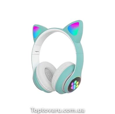 Беспроводные Bluetooth наушники с кошачьими ушками STN-28 Зеленые 11325 фото