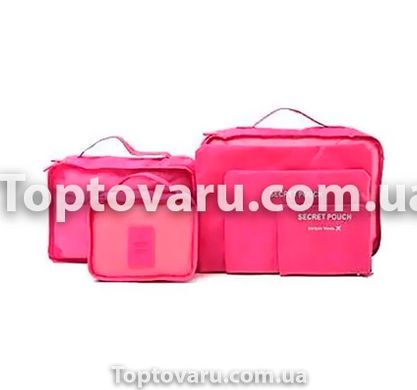Органайзер дорожного комплекта 6шт Travel Organiser Kit Розовый 6346 фото